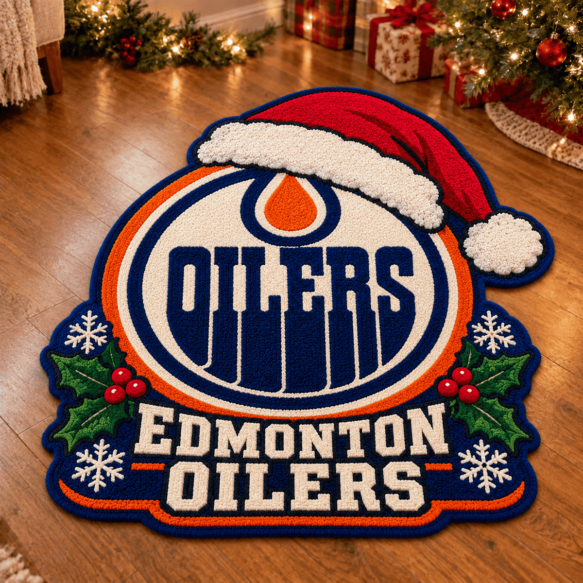 Edmonton Oilers NHL Custom Shape Floor Mat Chirstmas Gift