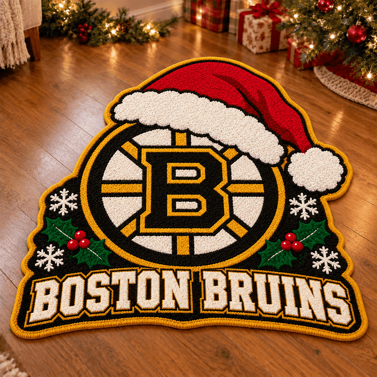 Boston Bruins NHL Custom Shape Floor Mat Chirstmas Gift
