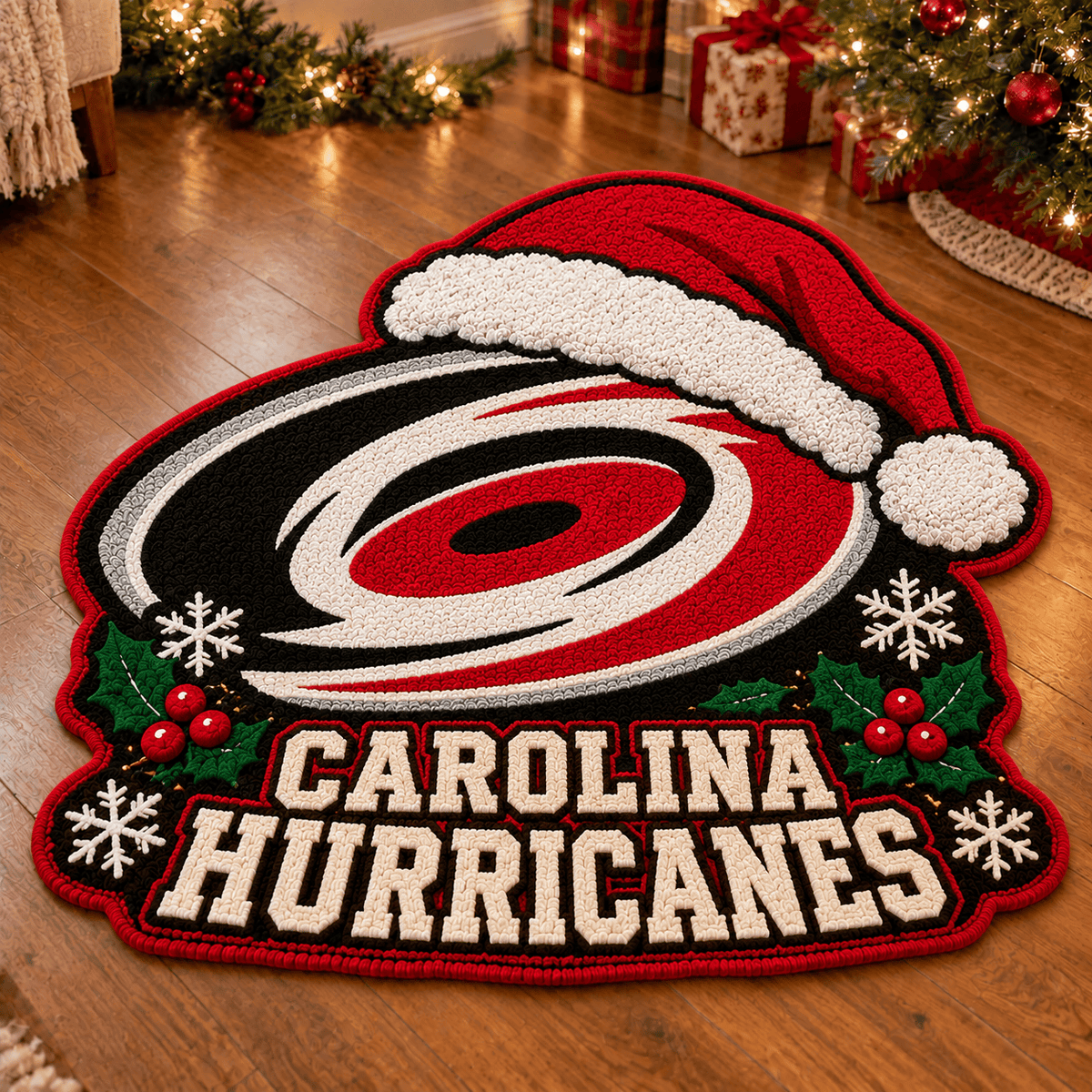Carolina Hurricanes NHL Custom Shape Floor Mat Chirstmas Gift