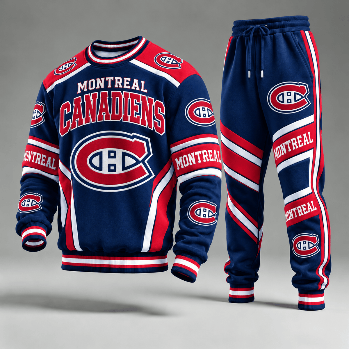 Montreal Canadiens NHL Hockey Team Crewneck Sweatshirt & Long Pants Set