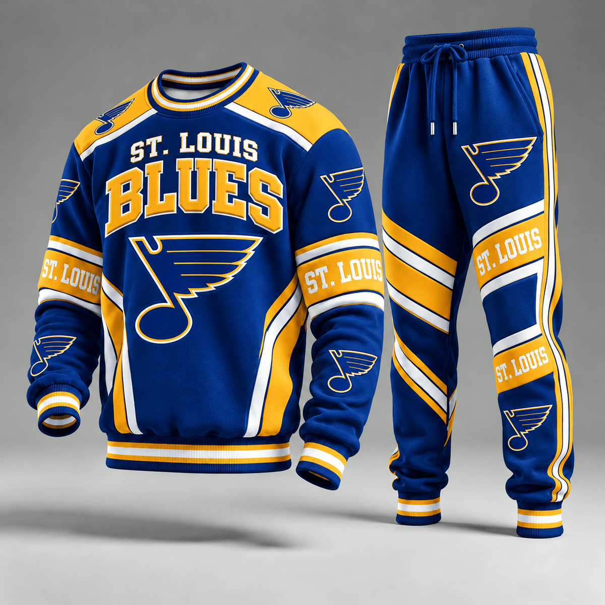 St. Louis Blues NHL Hockey Team Crewneck Sweatshirt & Long Pants Set