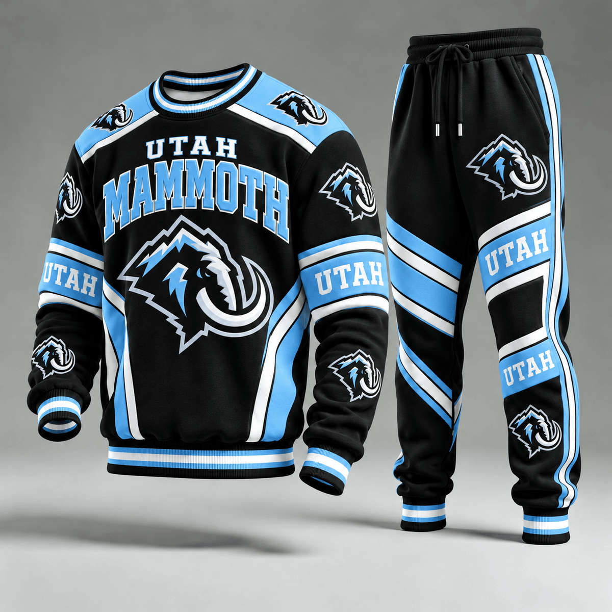 Utah Mammoth NHL Hockey Team Crewneck Sweatshirt & Long Pants Set