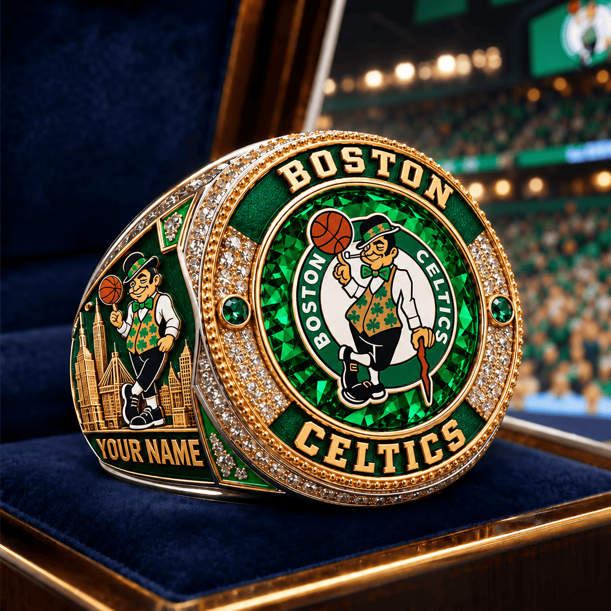 Boston Celtics NBA Personalized Name 3D Ring For Fan