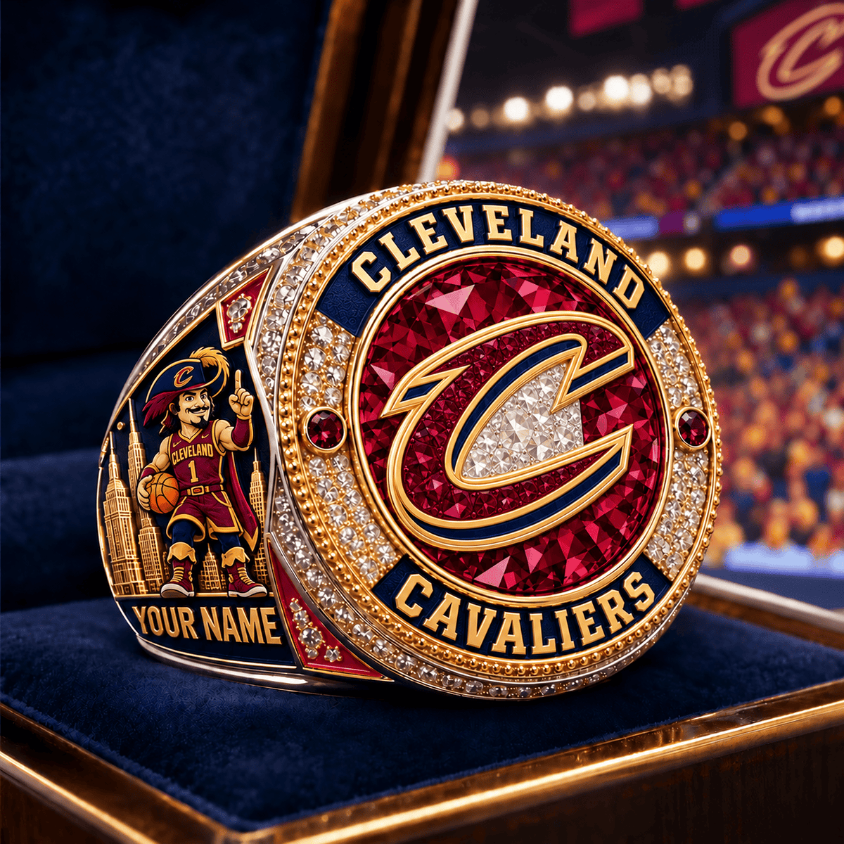 Cleveland Cavaliers NBA Personalized Name 3D Ring For Fan