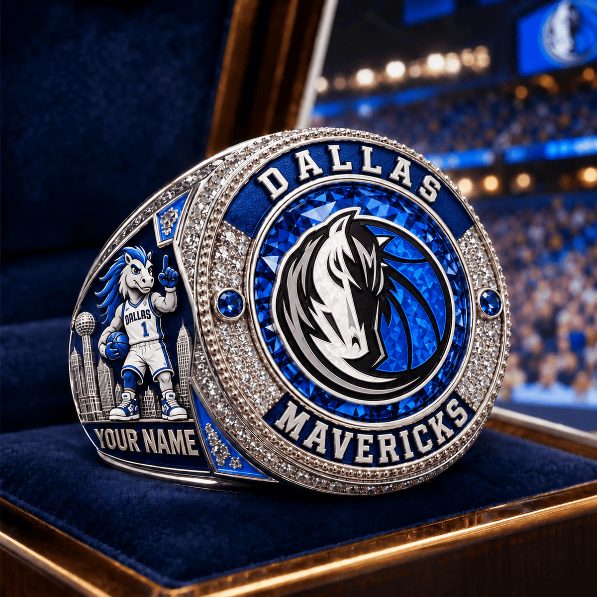 Dallas Mavericks NBA Personalized Name 3D Ring For Fan