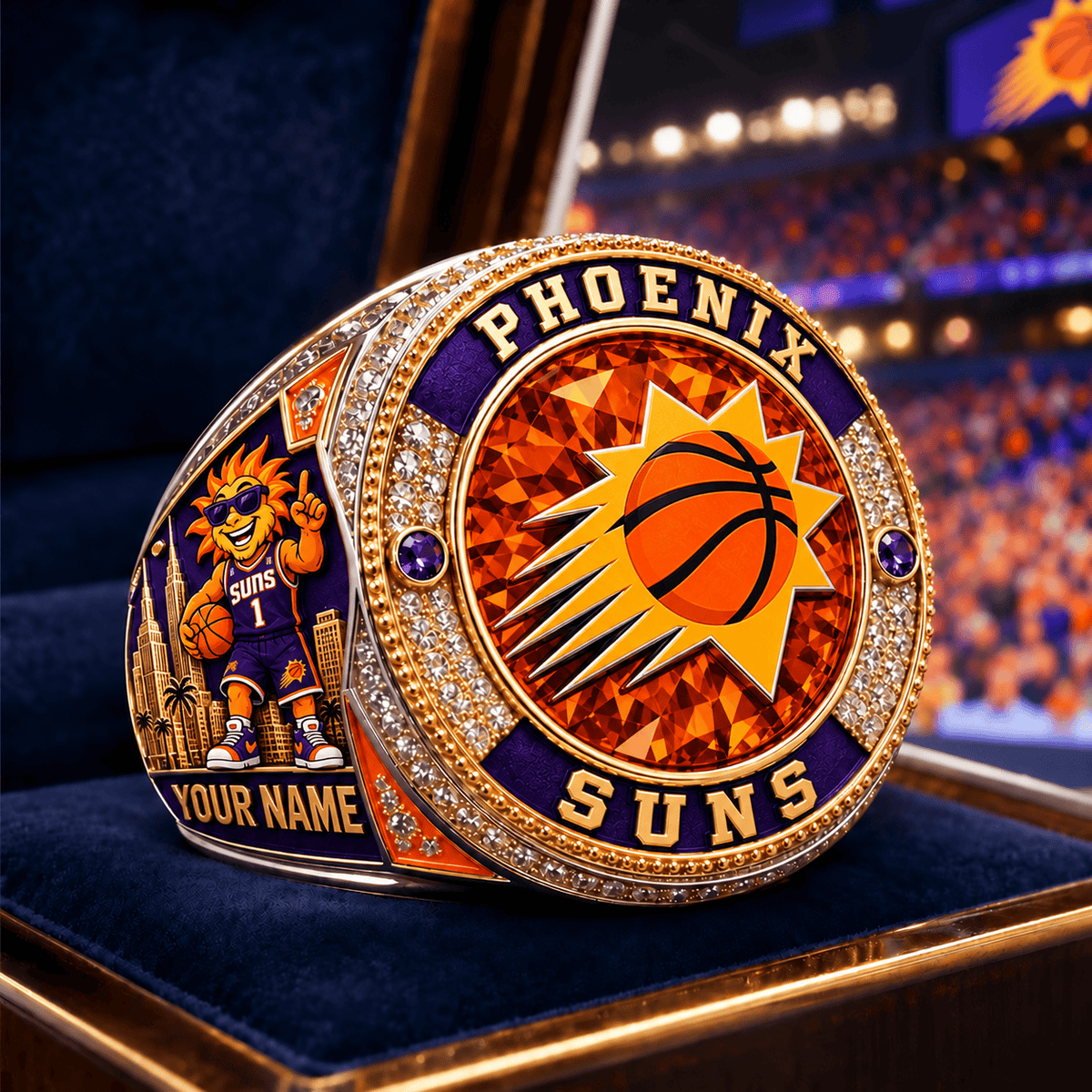 Phoenix Suns NBA Personalized Name 3D Ring For Fan