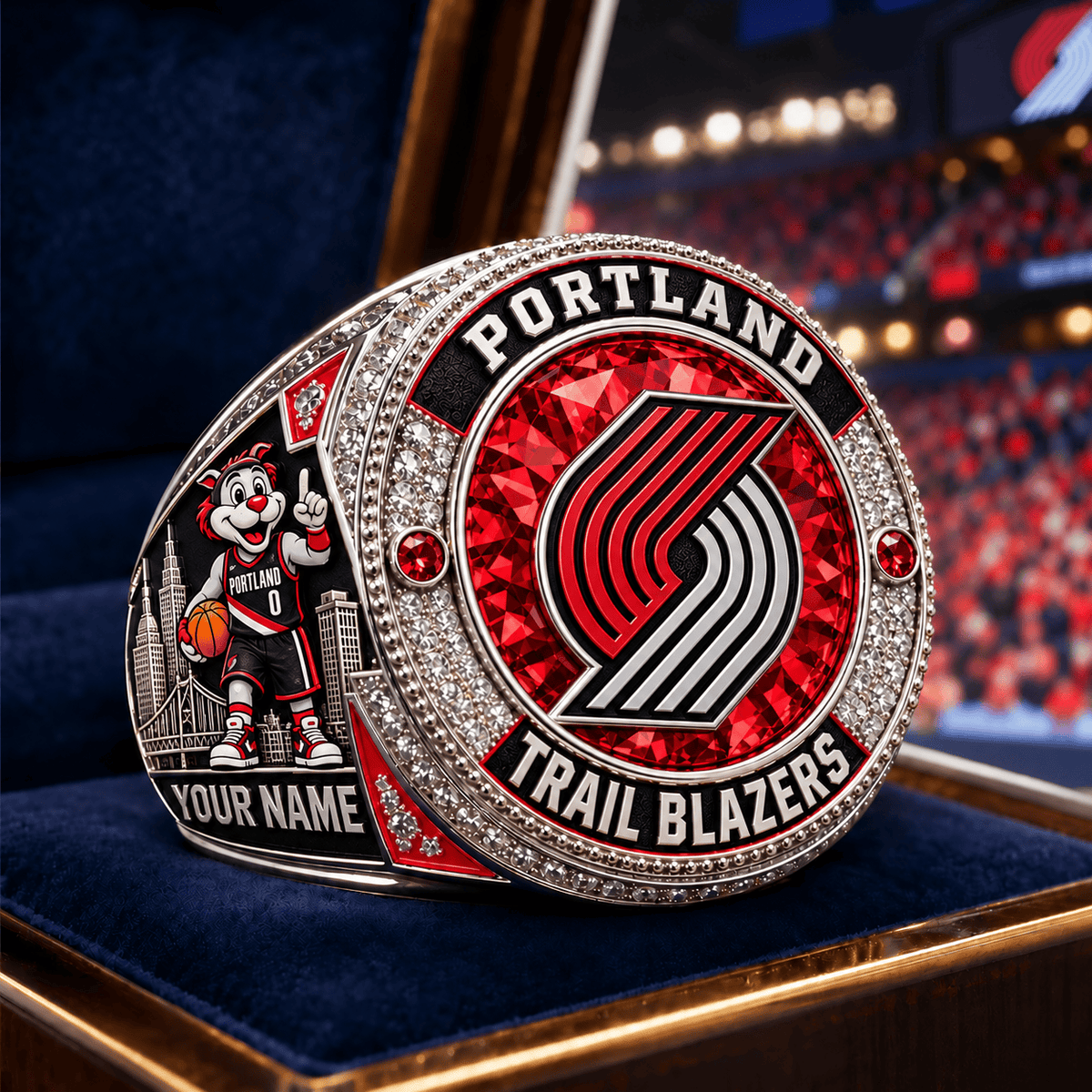 Portland Trail Blazers NBA Personalized Name 3D Ring For Fan