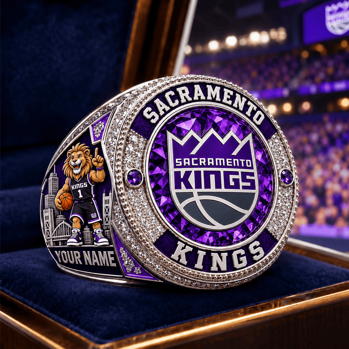 Sacramento Kings NBA Personalized Name 3D Ring For Fan
