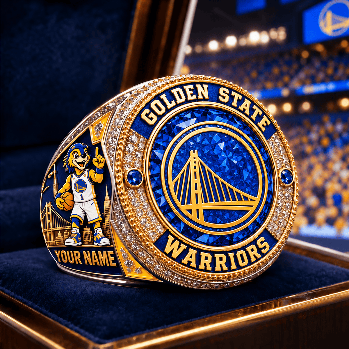 Golden State Warriors NBA Personalized Name 3D Ring For Fan