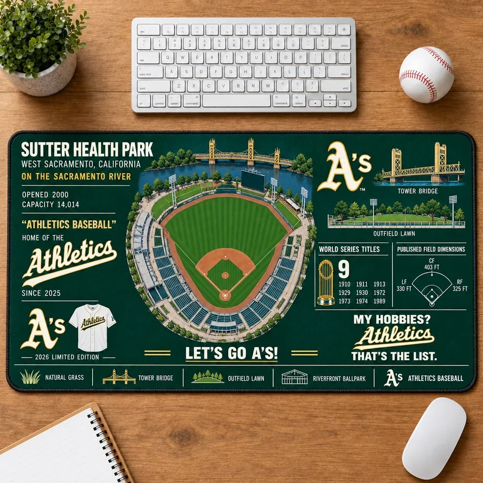 Athletics 2026 Limited Edition Stadium Desk Mat – MLB Baseball Mouse Pad
