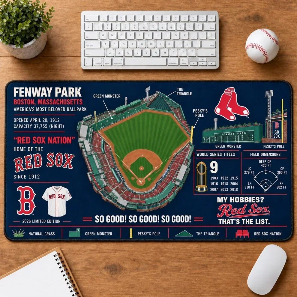 Boston Red Sox 2026 Limited Edition Stadium Desk Mat – MLB Baseball Mouse Pad
