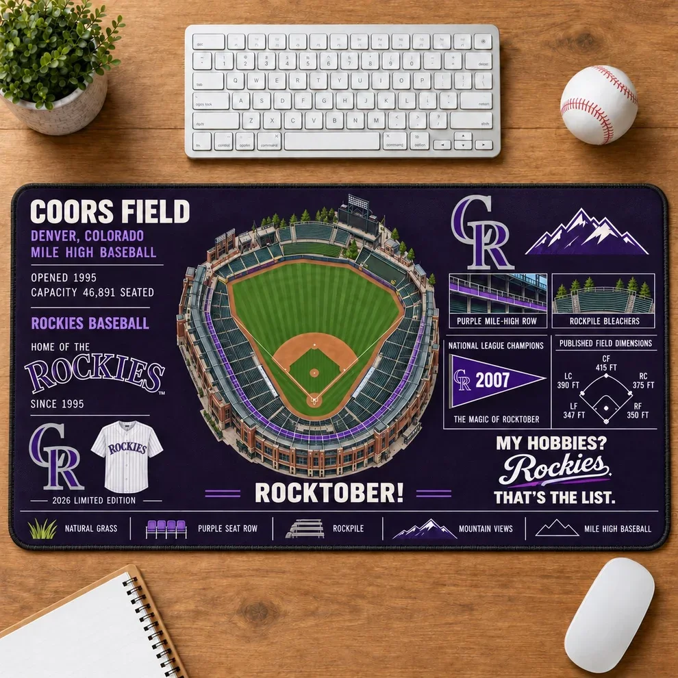 Colorado Rockies 2026 Limited Edition Stadium Desk Mat – MLB Baseball Mouse Pad