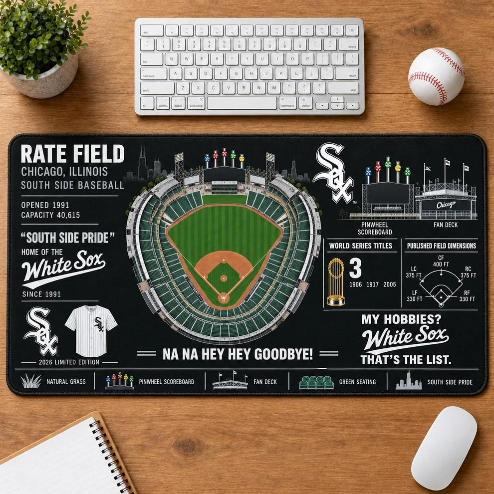Chicago White Sox 2026 Limited Edition Stadium Desk Mat – MLB Baseball Mouse Pad