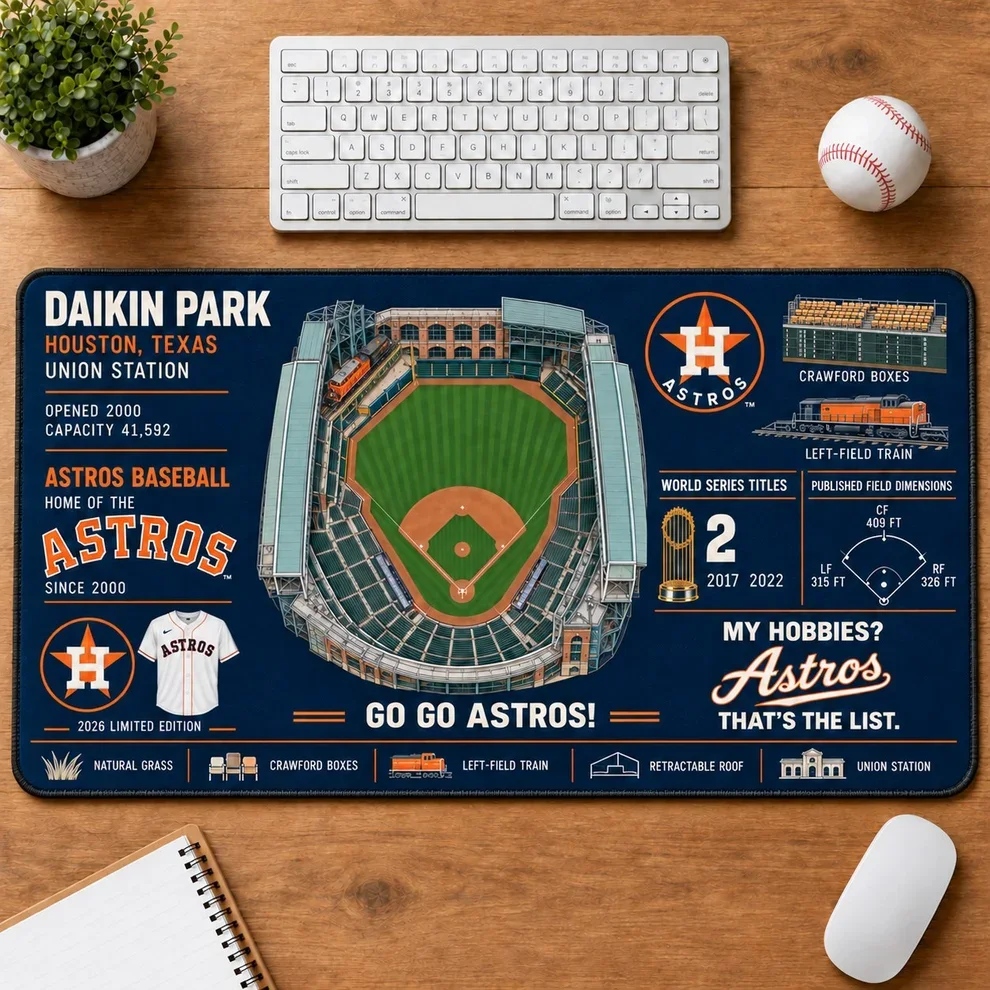 Houston Astros 2026 Limited Edition Stadium Desk Mat – MLB Baseball Mouse Pad