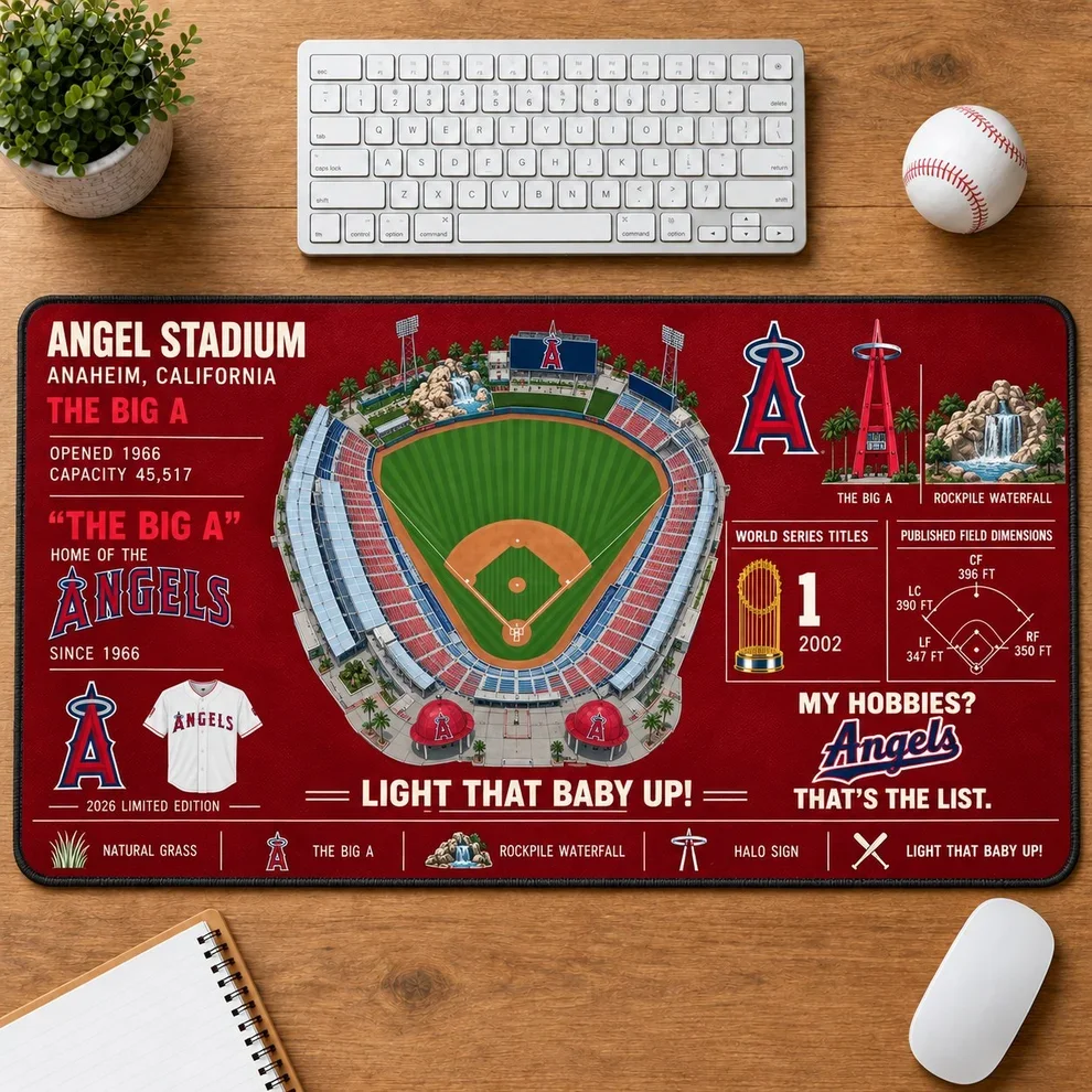 Los Angeles Angels 2026 Limited Edition Stadium Desk Mat – MLB Baseball Mouse Pad
