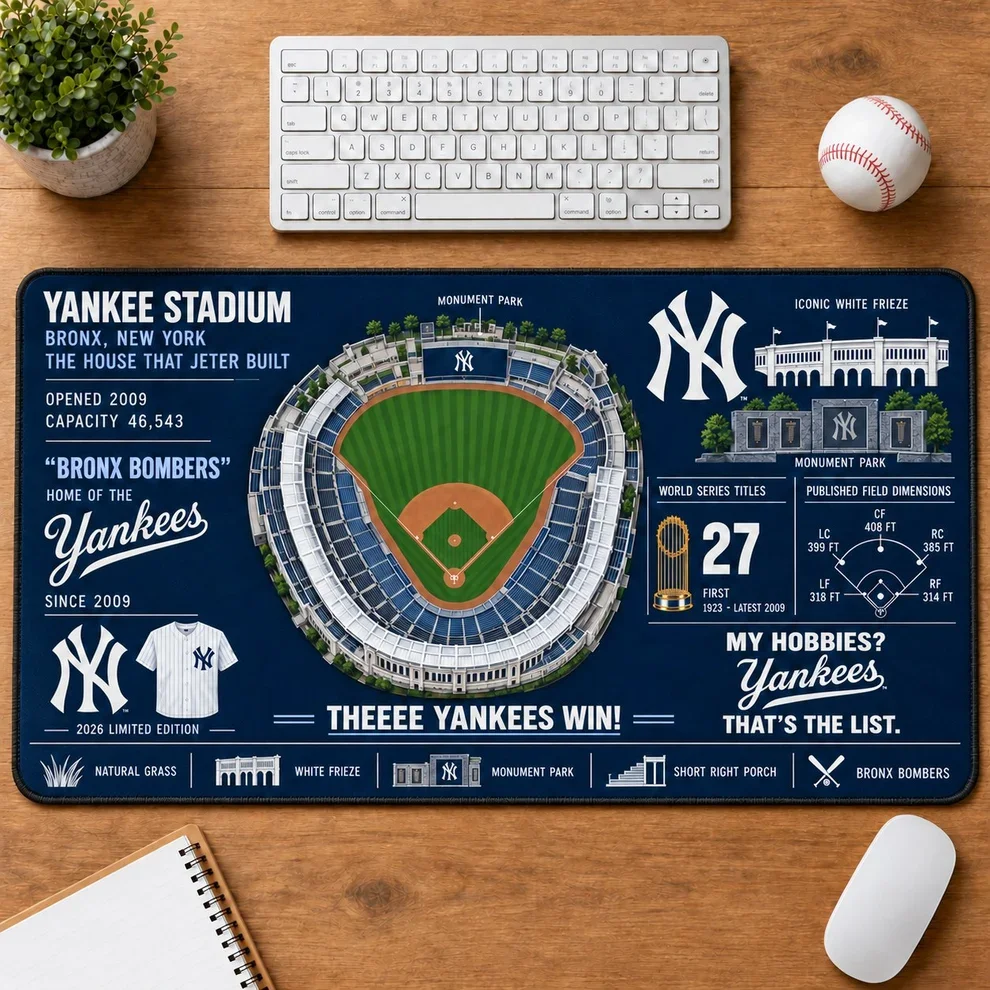 New York Yankees 2026 Limited Edition Stadium Desk Mat – MLB Baseball Mouse Pad