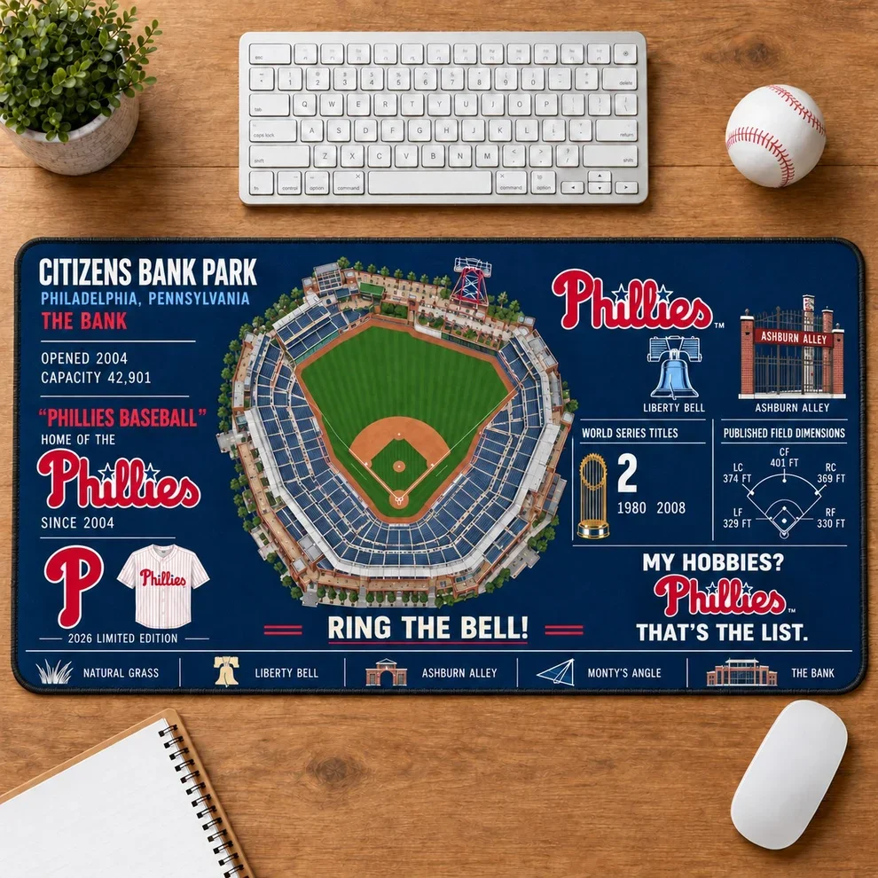 Philadelphia Phillies 2026 Limited Edition Stadium Desk Mat – MLB Baseball Mouse Pad