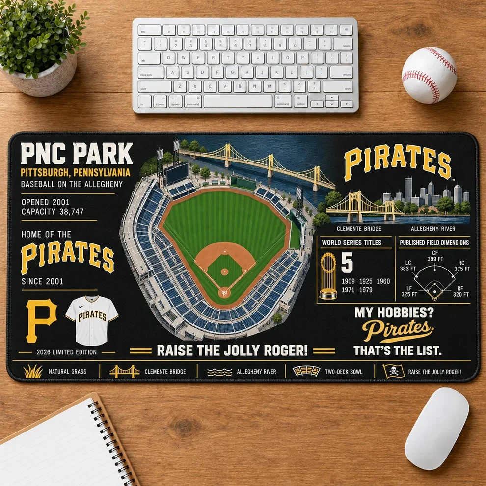 Pittsburgh Pirates 2026 Limited Edition Stadium Desk Mat – MLB Baseball Mouse Pad