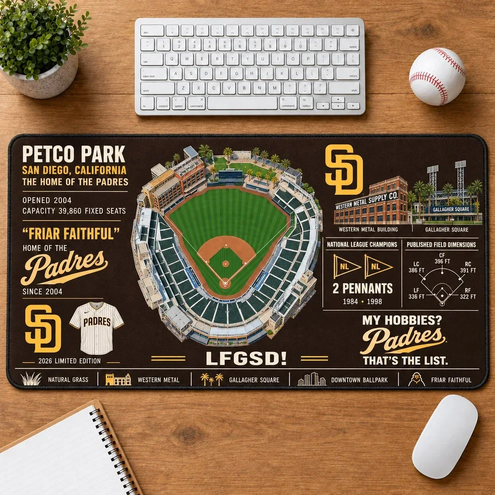 San Diego Padres 2026 Limited Edition Stadium Desk Mat – MLB Baseball Mouse Pad