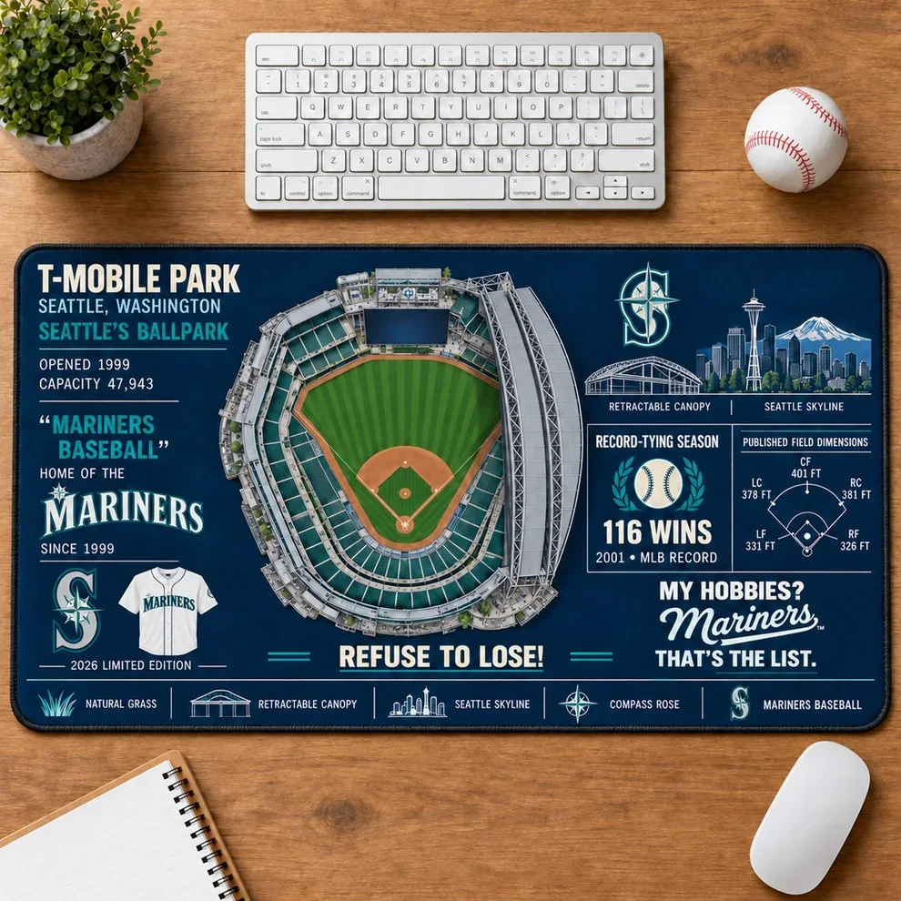 Seattle Mariners 2026 Limited Edition Stadium Desk Mat – MLB Baseball Mouse Pad