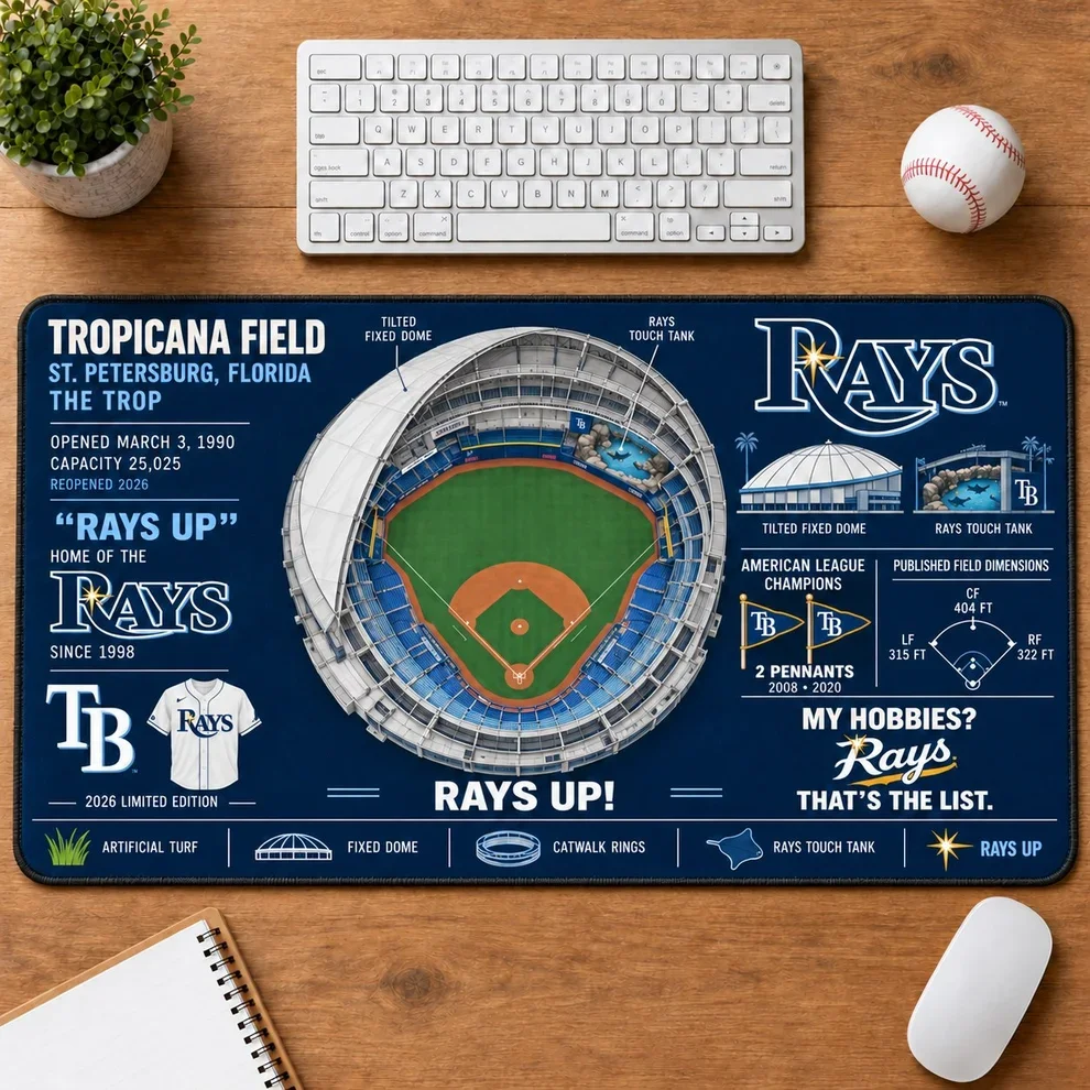 Tampa Bay Rays 2026 Limited Edition Stadium Desk Mat – MLB Baseball Mouse Pad