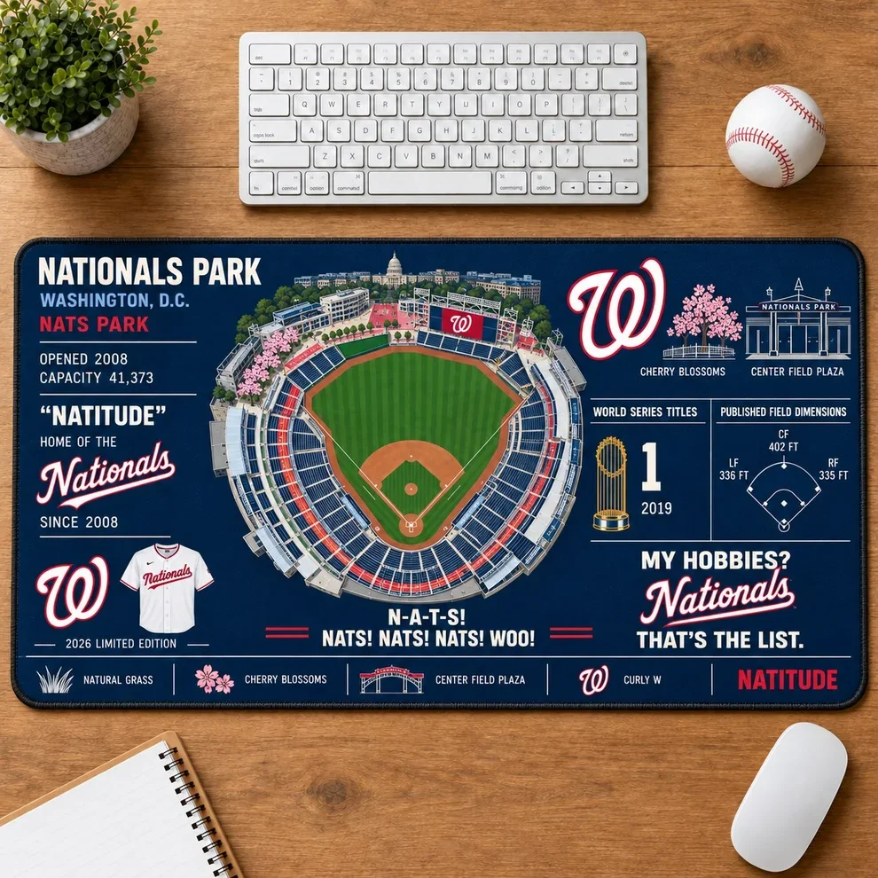 Washington Nationals 2026 Limited Edition Stadium Desk Mat – MLB Baseball Mouse Pad