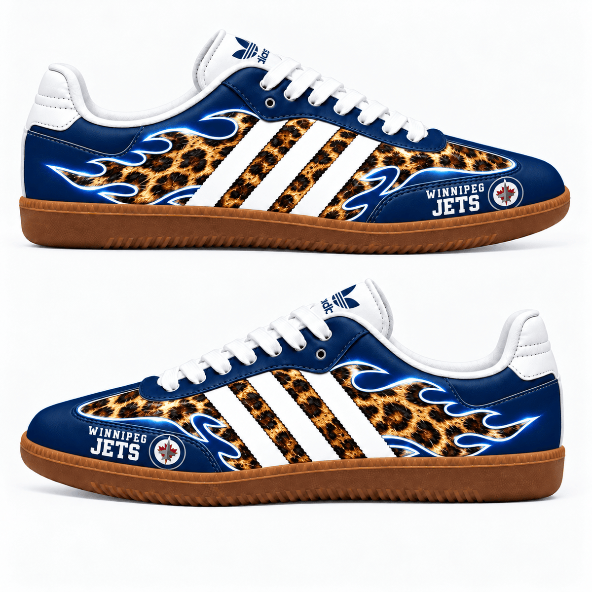 Winnipeg Jets NHL Leopard Samba Shoes