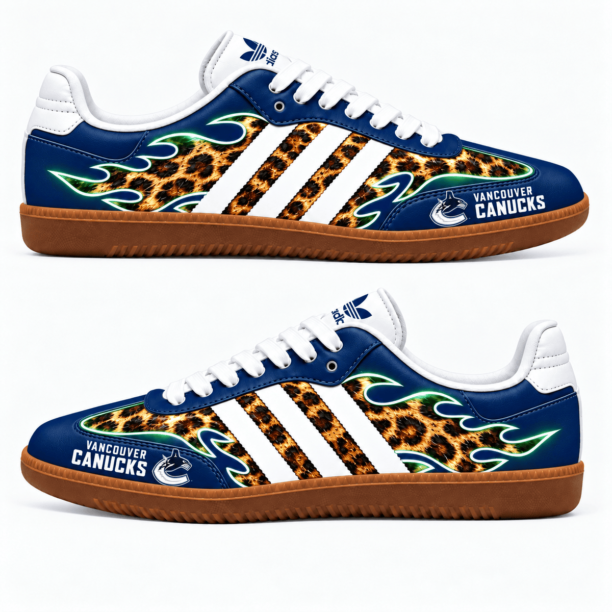 Vancouver Canucks NHL Leopard Samba Shoes