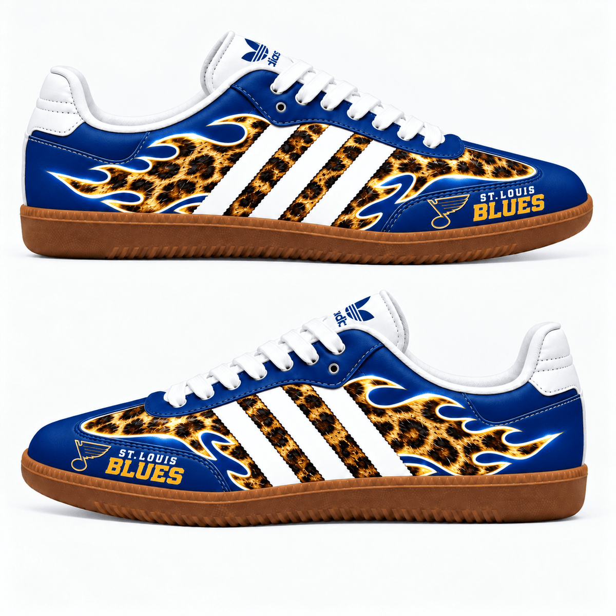 St. Louis Blues NHL Leopard Samba Shoes