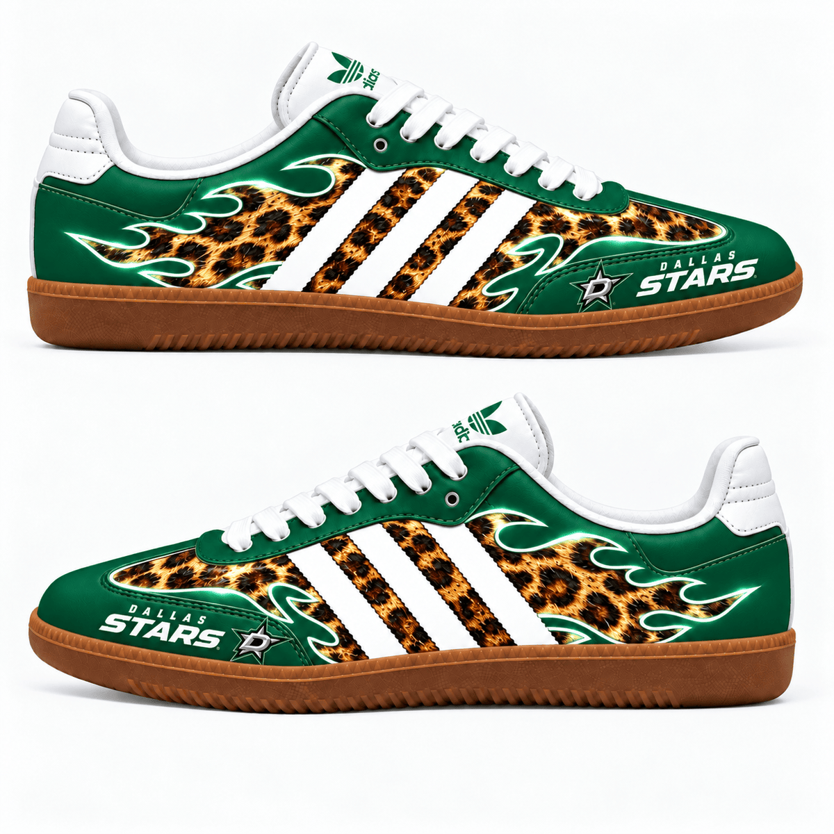 Dallas Stars NHL Leopard Samba Shoes