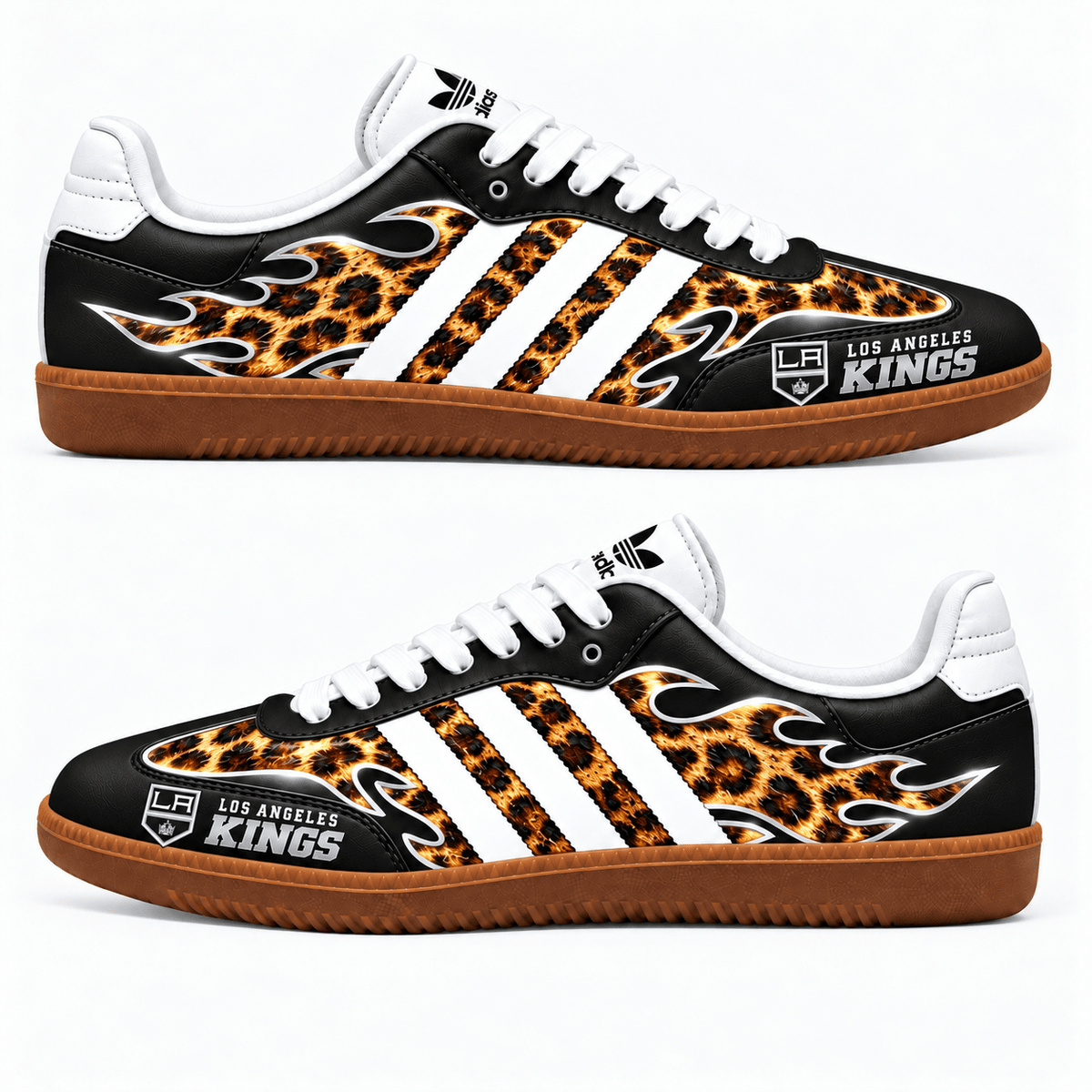 Los Angeles Kings NHL Leopard Samba Shoes