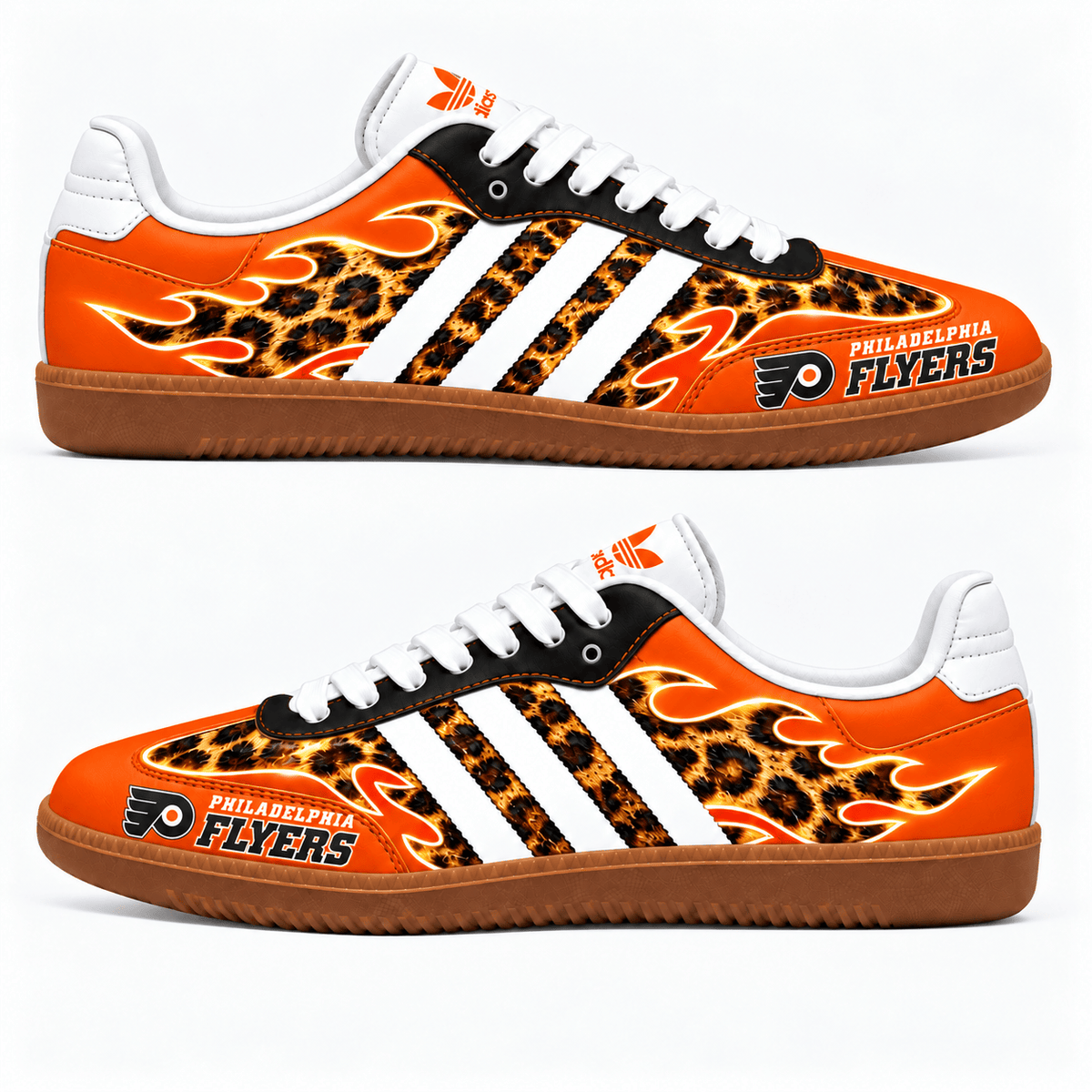 Philadelphia Flyers NHL Leopard Samba Shoes