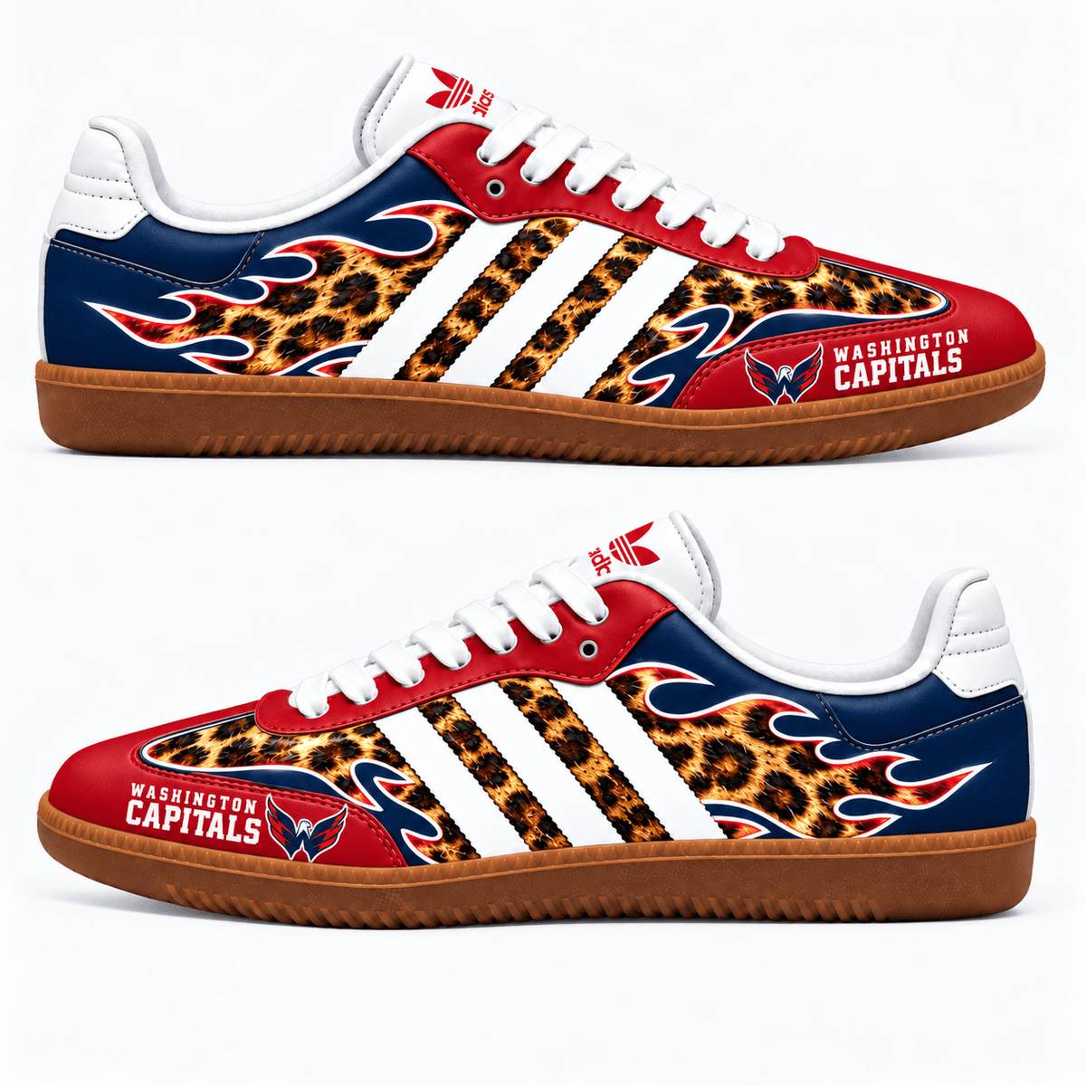 Washington Capitals NHL Leopard Samba Shoes