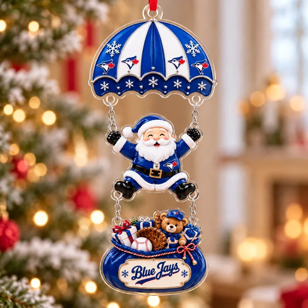 Toronto Blue Jays MLB Santa Parachute Acrylic Christmas Ornament