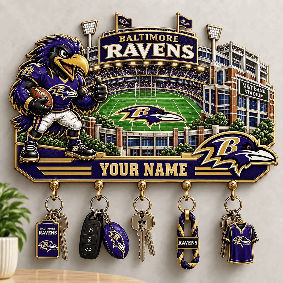 BAL x NFL New Style Wall Key Holder All Size Custom Name Gifts