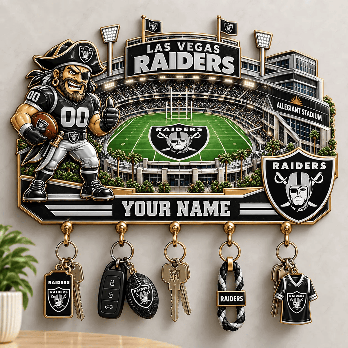 LV x NFL New Style Wall Key Holder All Size Custom Name Gifts