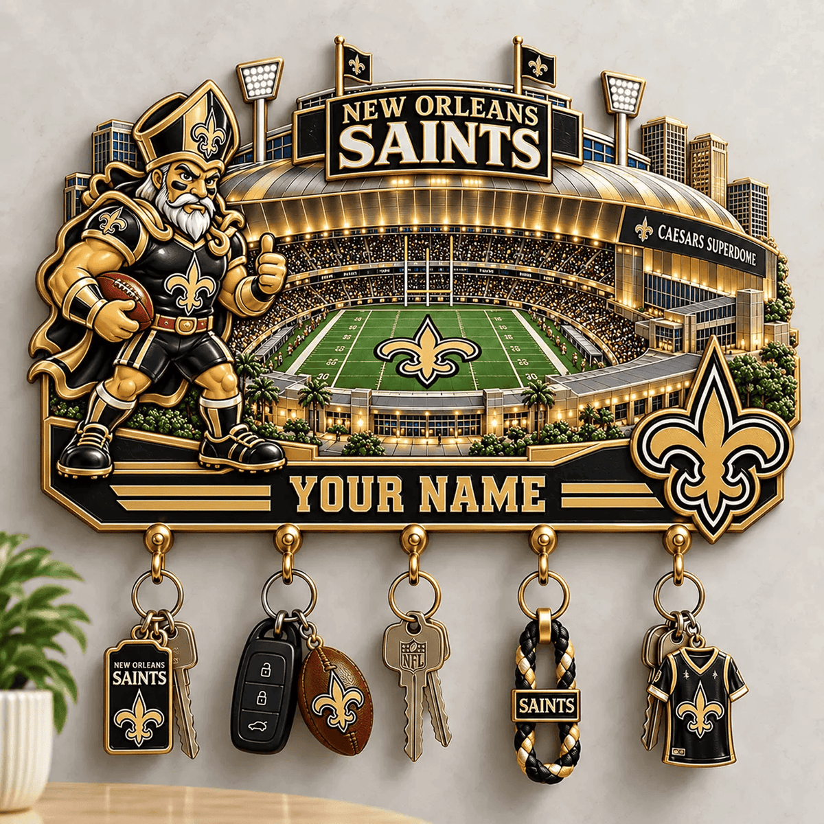 NO x NFL New Style Wall Key Holder All Size Custom Name Gifts