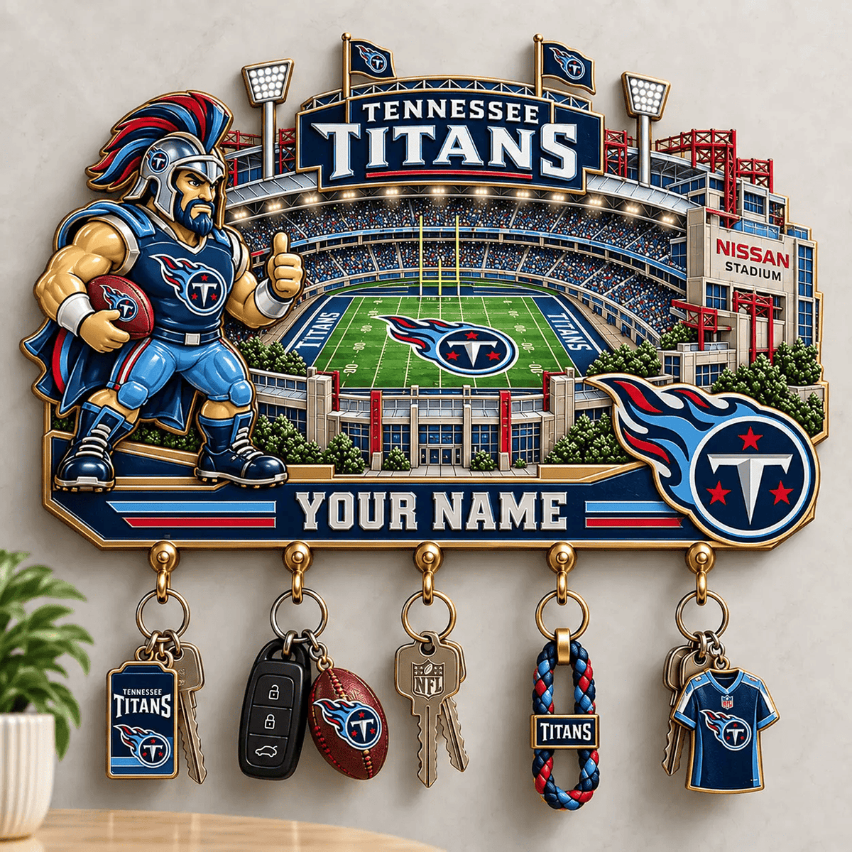 TEN x NFL New Style Wall Key Holder All Size Custom Name Gifts