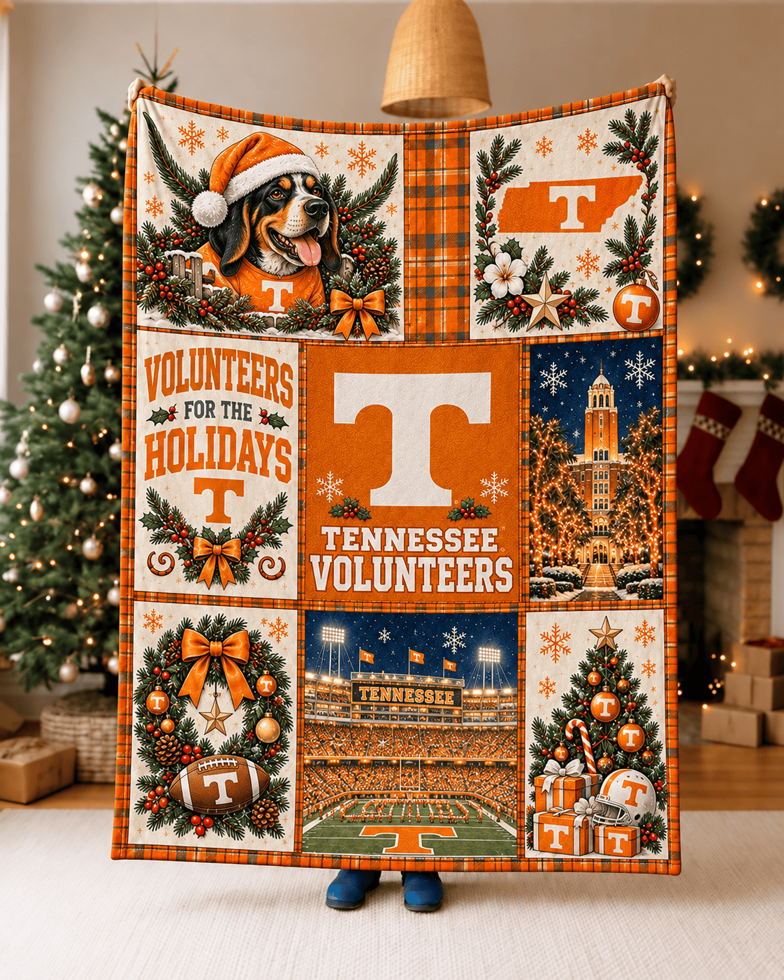 Tennessee Volunteers NCAA College Football Christmas Blanket