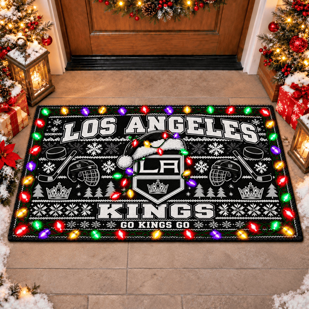 Los Angeles Kings NHL Premium Christmas Door Mat Rug