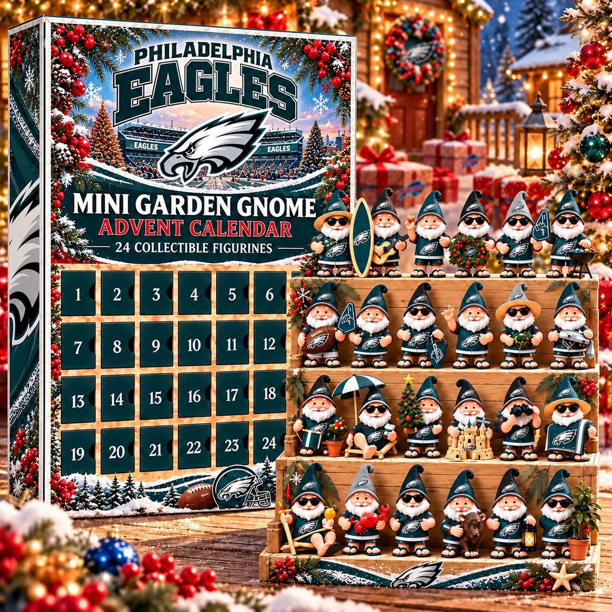 PE x NFL Mini Garden Gnome Advent Calendar