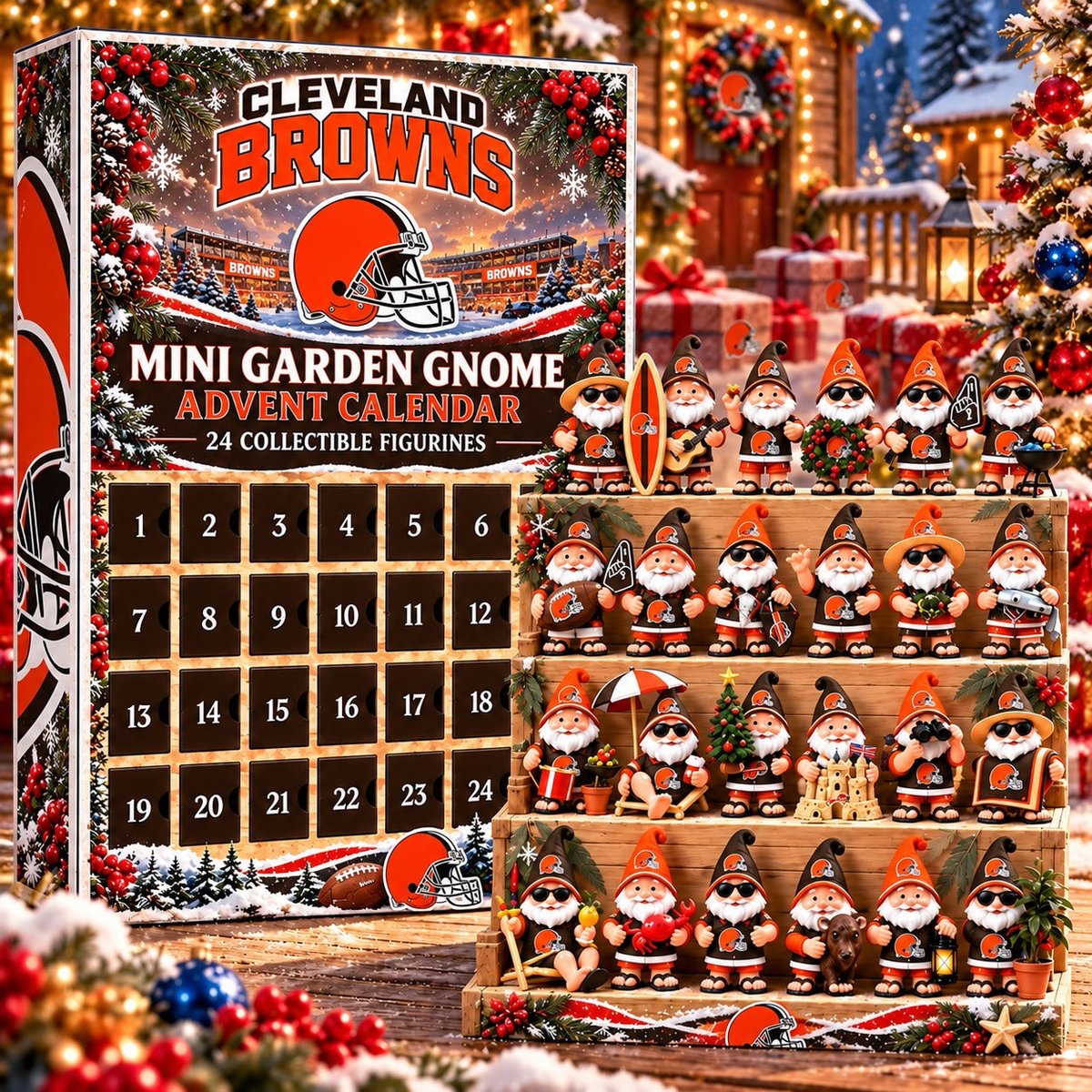 CLE x NFL Mini Garden Gnome Advent Calendar
