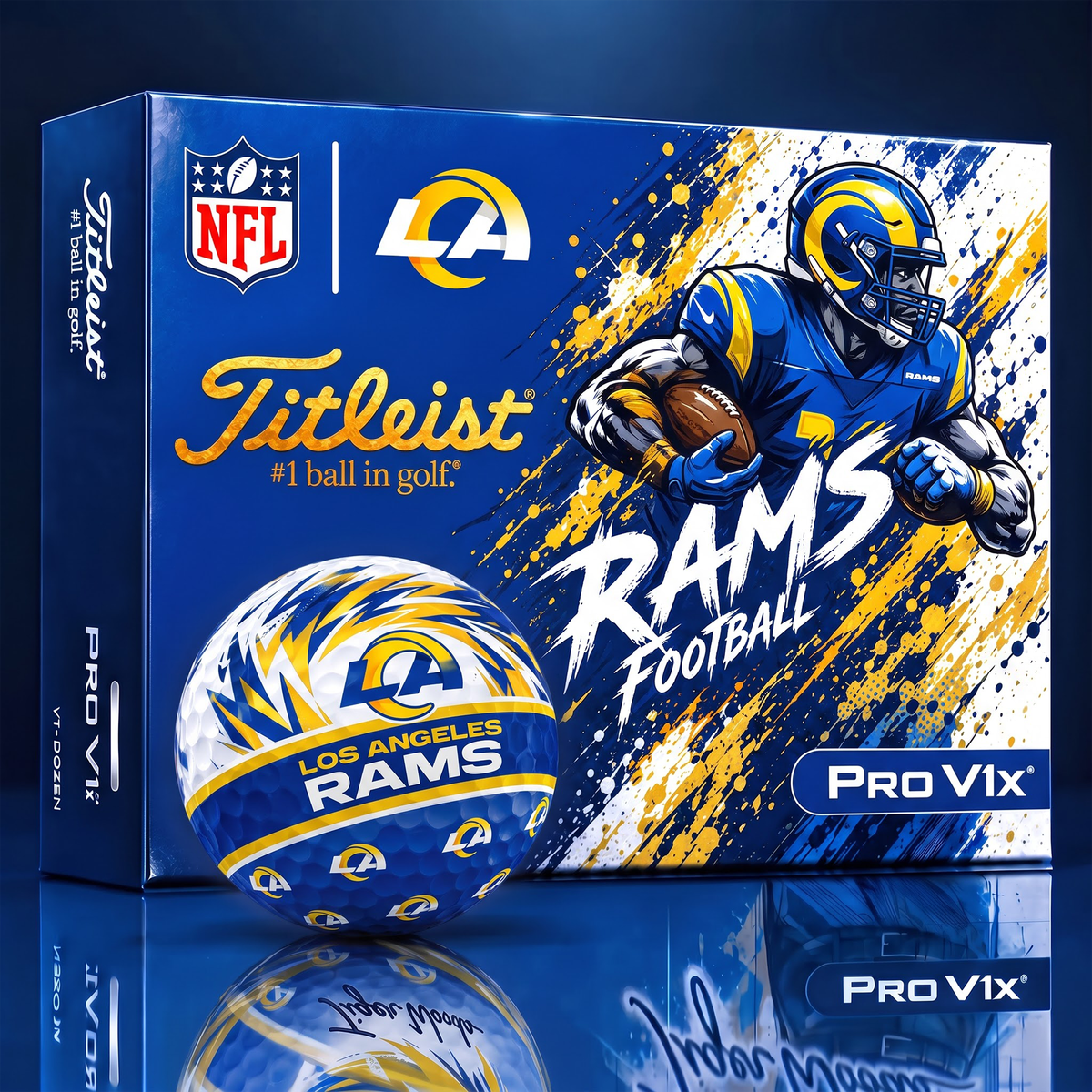 LAR x Custom NFL Dynamic Paint Splatter Golf Balls