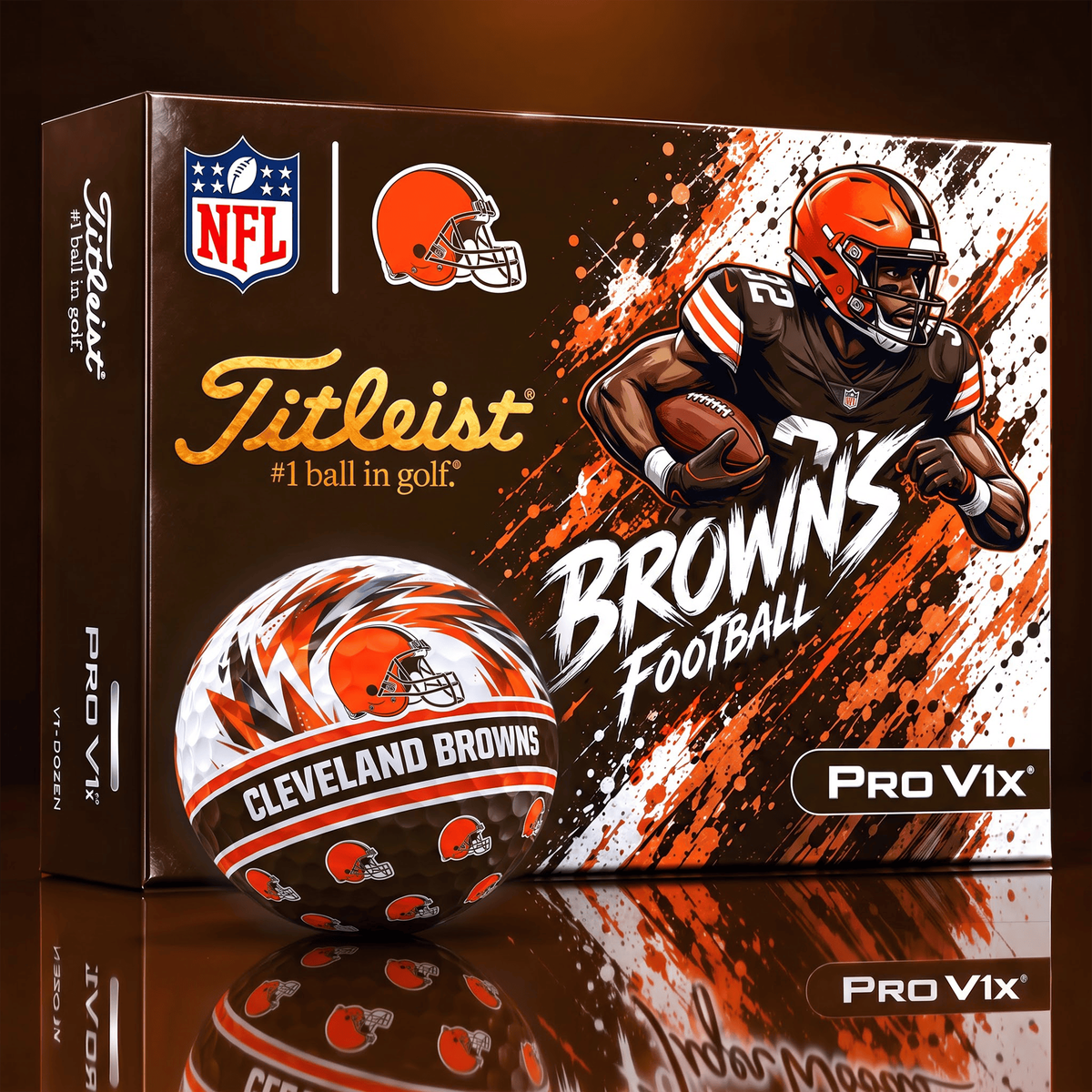 CLE x Custom NFL Dynamic Paint Splatter Golf Balls
