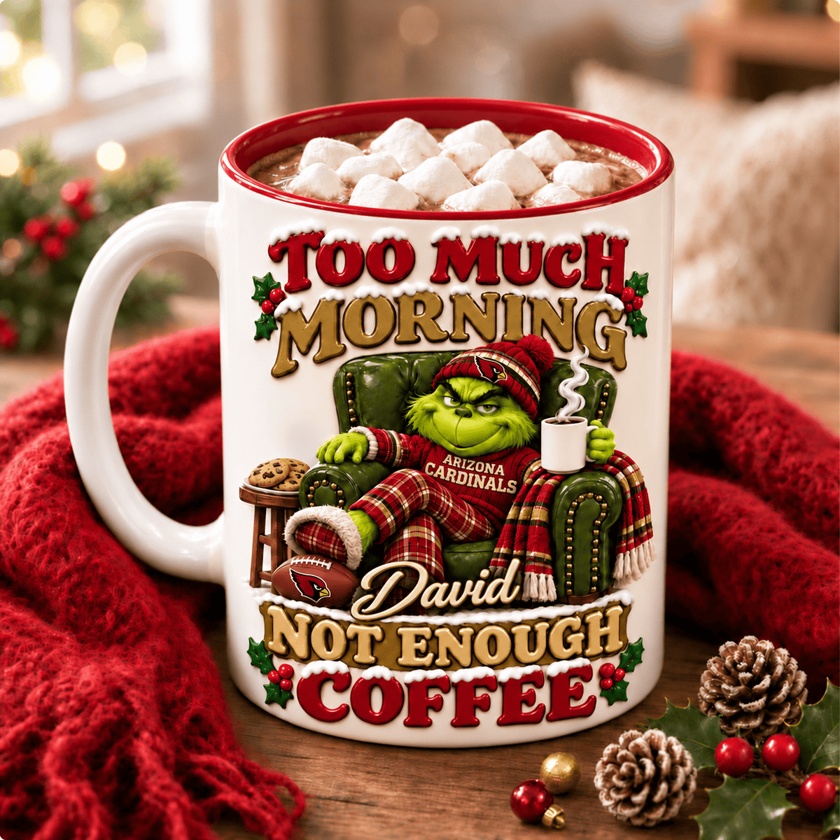 Arizona Cardinals NFL Funny Grinchmas Ceramic Mug Custom Any Name Gifts