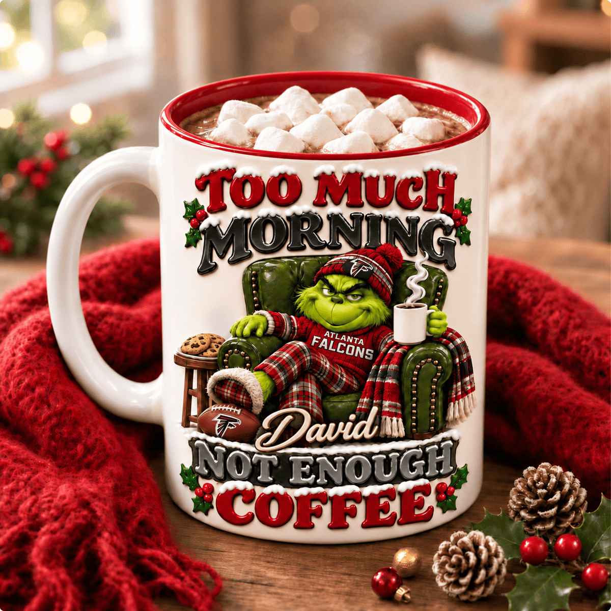 Atlanta Falcons NFL Funny Grinchmas Ceramic Mug Custom Any Name Gifts