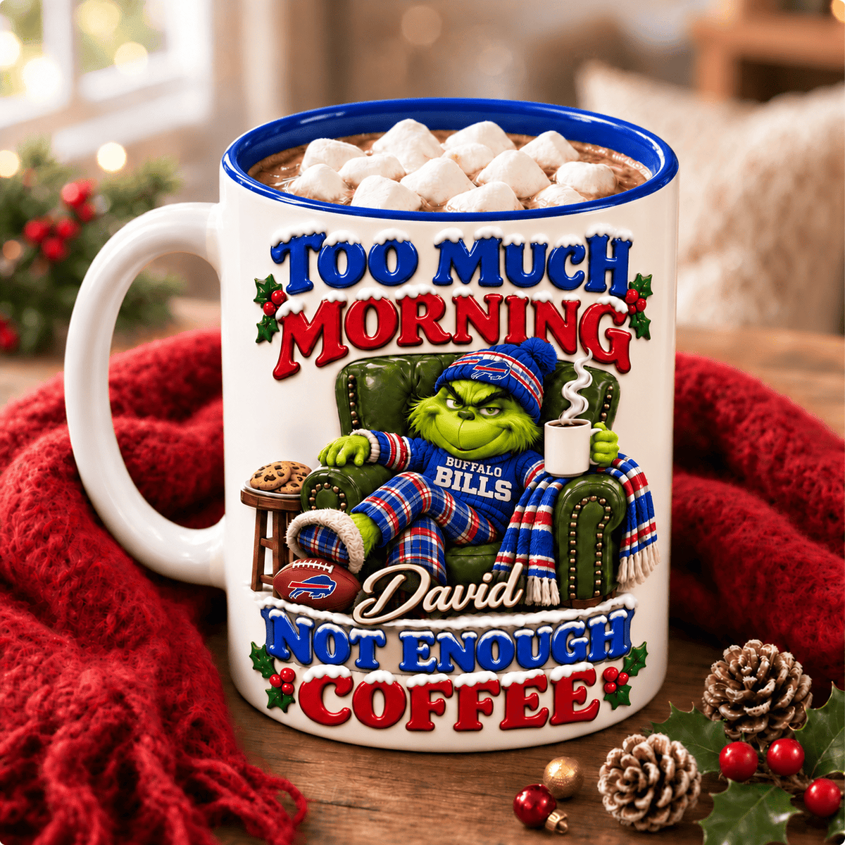 Buffalo Bills NFL Funny Grinchmas Ceramic Mug Custom Any Name Gifts