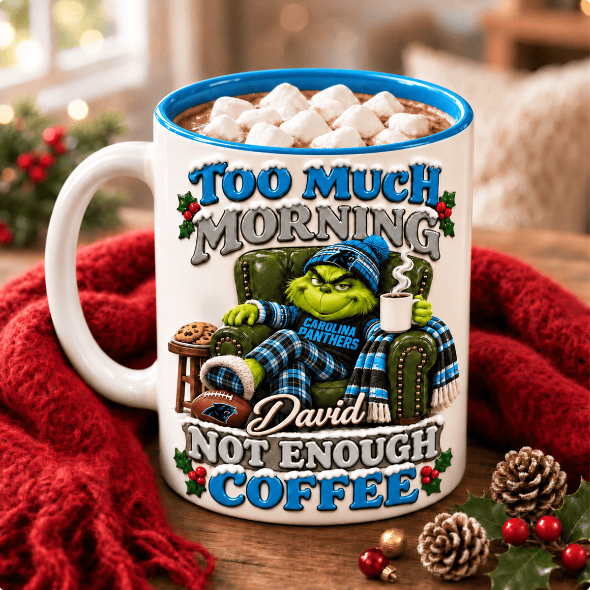 Carolina Panthers NFL Funny Grinchmas Ceramic Mug Custom Any Name Gifts