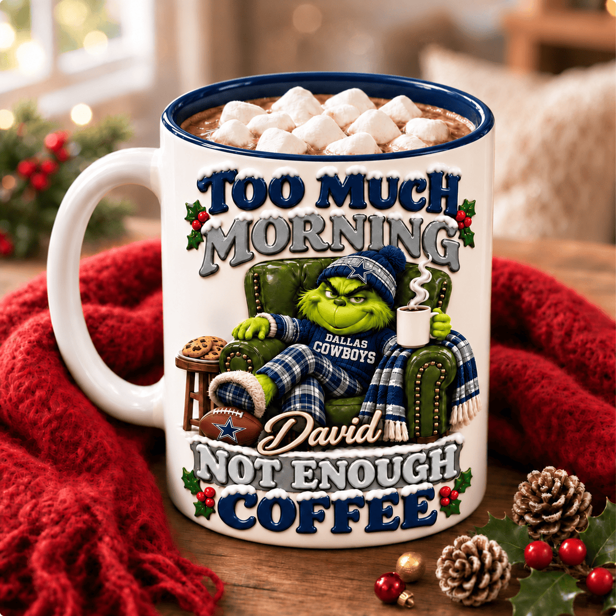 Dallas Cowboys NFL Funny Grinchmas Ceramic Mug Custom Any Name Gifts
