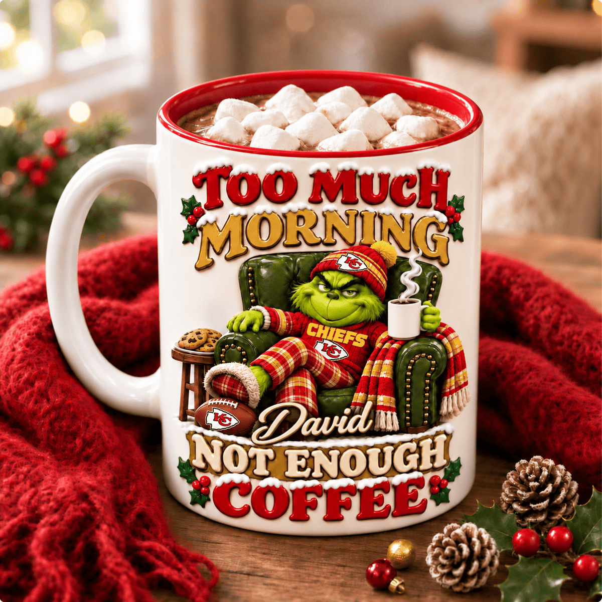 Kansas City Chiefs NFL Funny Grinchmas Ceramic Mug Custom Any Name Gifts